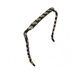 Diadema Zazzy Bandz Forrada Negra Con Piñas Doradas