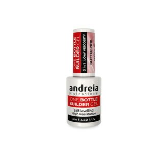 One Bottle Builder Gel Glitter Pink