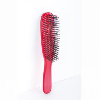 Bifull Cepillo Plano Transparente Pua Plastico Krystal Brush Red