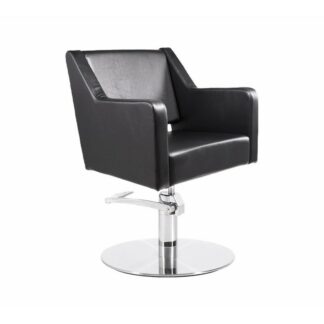 Sillón dante negro ng3 pie redondo acero inox