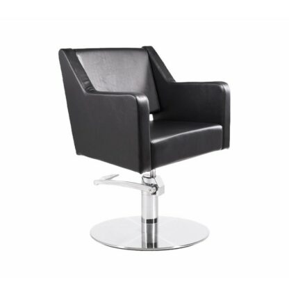 Sillón dante negro ng3 pie redondo acero inox