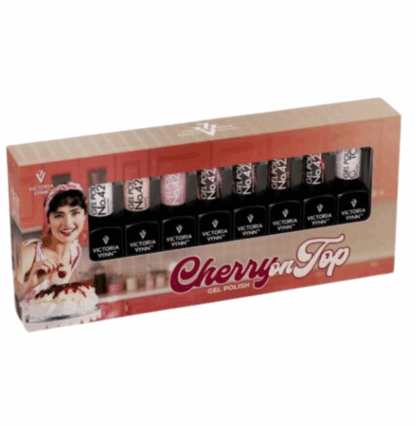 Pack gel polish cherry on top (7 gel polish+1 on top)