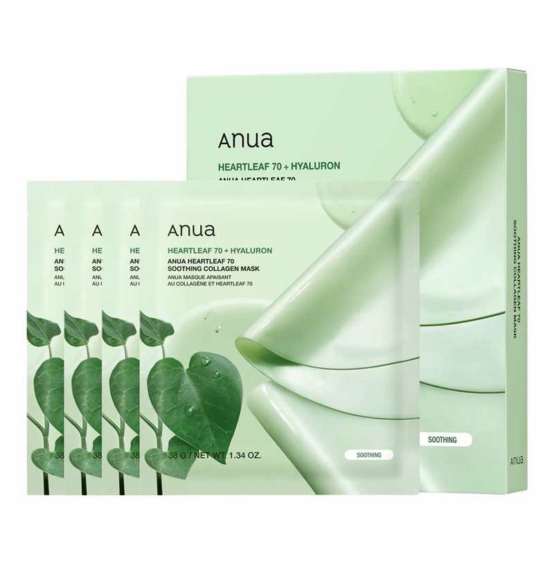 Anua heartleaf 70 soothing collagen mask x4u